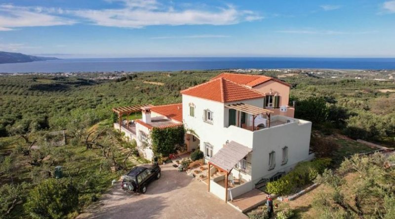 Polemarchi Kreta, Polemarchi: Große rusikale Villa mit tollem Meerblick zu verkaufen Haus kaufen